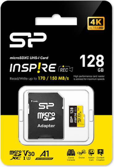 Silicon Power microSDXC 128GB U3 V30 A1 UHS-I 170MB/s with Adapter view 2