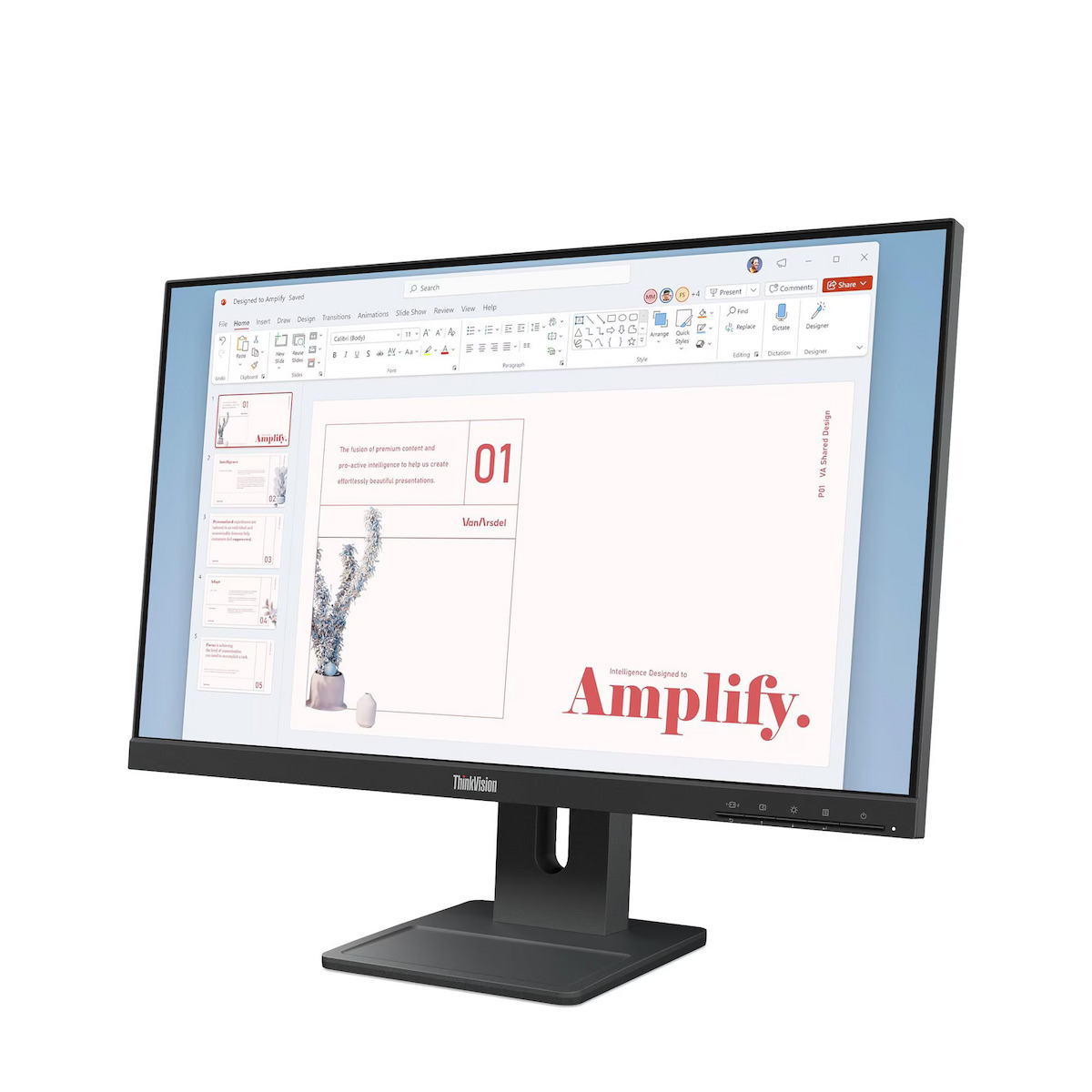 Lenovo ThinkVision E24-40 IPS Monitor 23.8" FHD 1920x1080 with Response Time 4ms GTG view 3