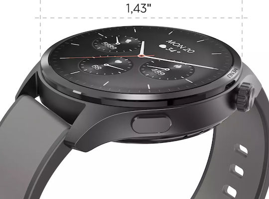 HAMA 9000 47mm Smartwatch with SIM and Heart Rate Monitor (Gray) view 5