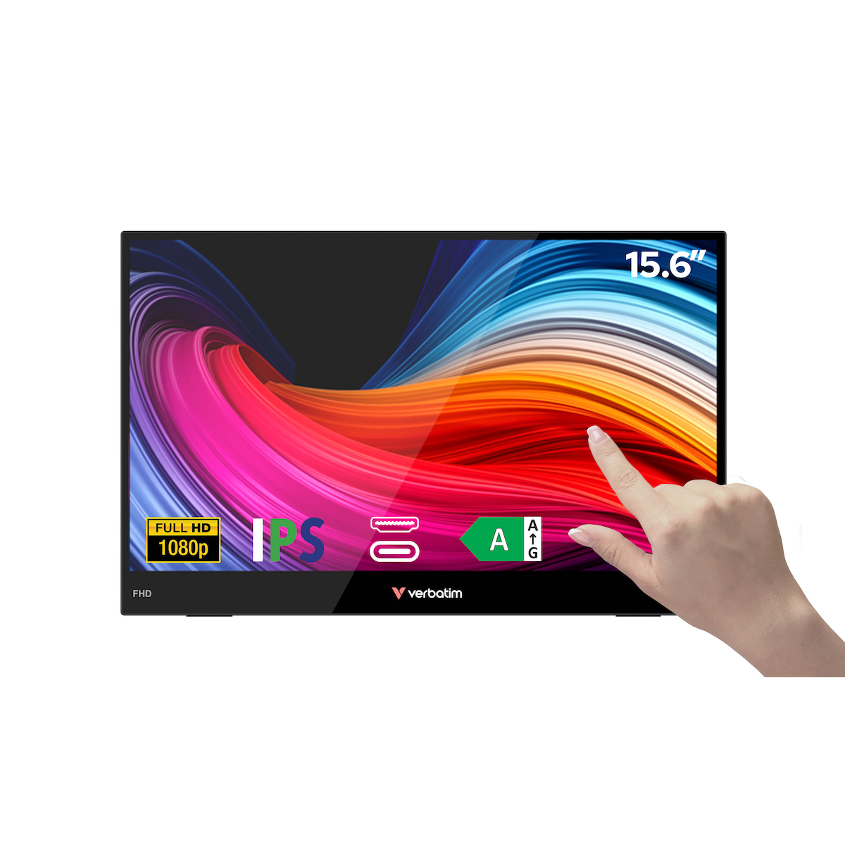 Verbatim Light 32402 IPS HDR Touch Portable Monitor 15.6" FHD 1920x1080 with Response Time 10ms GTG view 1