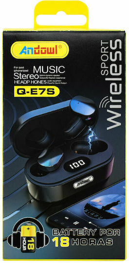 Andowl Q-E7S In-ear Bluetooth Handsfree Earphones with Charging Case Black view 5