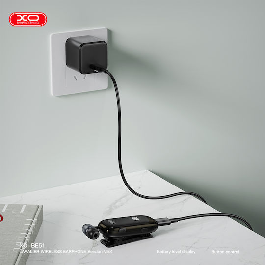 XO ΒΕ51 In-ear Bluetooth Handsfree Earphone Lapel Black view 6