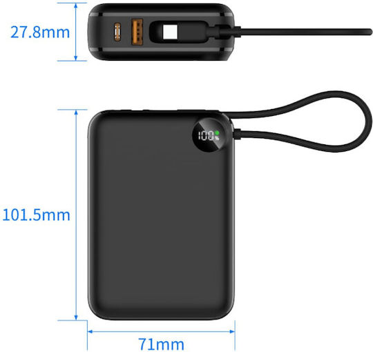 Voltres ChargeGO Power Bank 20000mAh 22.5W with USB-A Port and USB-C Port Black view 7