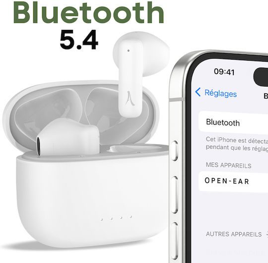 Akashi In-ear Bluetooth Handsfree Earphones with Charging Case White view 4
