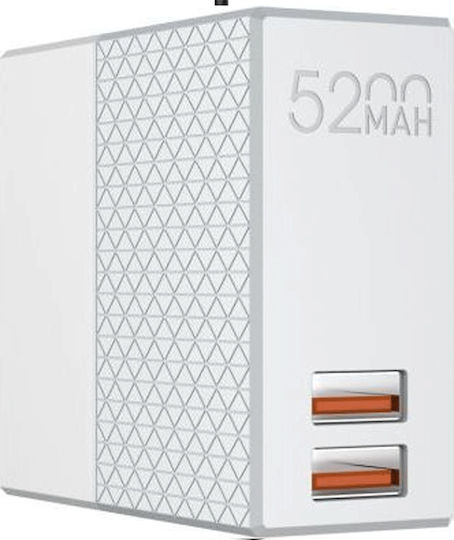 Ldnio PA606 Power Bank 5200mAh with 2 USB-A Ports White