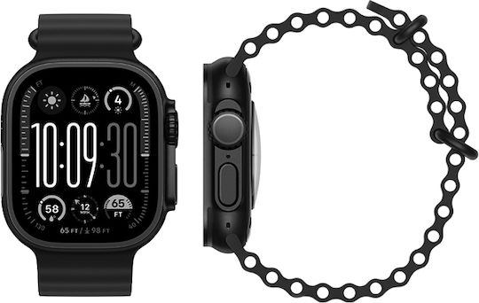 Apple Watch Ultra 2 Titanium 49mm Waterproof with eSIM and Heart Rate Monitor (Black with Black Ocean Band) view 3