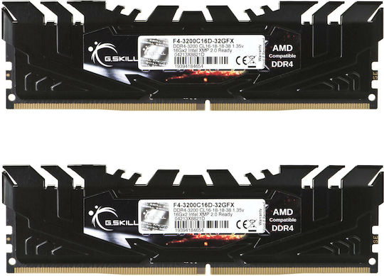 G.Skill Flare X DDR4 32GB RAM with 2x16GB Modules and Speed 3200 for Desktop F4-3200C16D-32GFX view 6