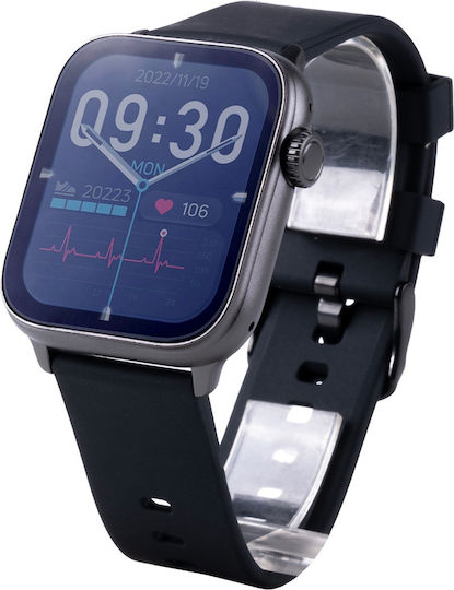 Vivax Life FIT3 Aluminium Smartwatch with Heart Rate Monitor (Black) vue 4