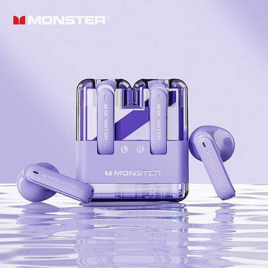 Monster XKT12 Earbud Bluetooth Handsfree Earphones with Charging Case Purple view 3