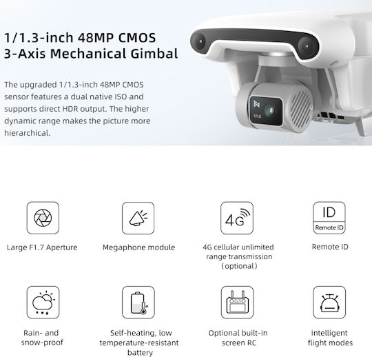 Fimi X8 Pro Drone Mini 5.8 GHz with 4K 30fps HDR Camera White view 8