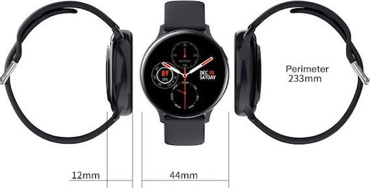 Andowl X2 44mm Smartwatch with Heart Rate Monitor (Black) view 2