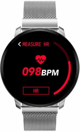 Smartwatch Fitness Bracelet Function Idealstore 68cf Magnetic Metal Bracelet Multiple Functions Heart Rate Monitoring Sleep Blood Pressure Monitoring Call Facebook Sms Notifications Water Resistant Silver Color view 1