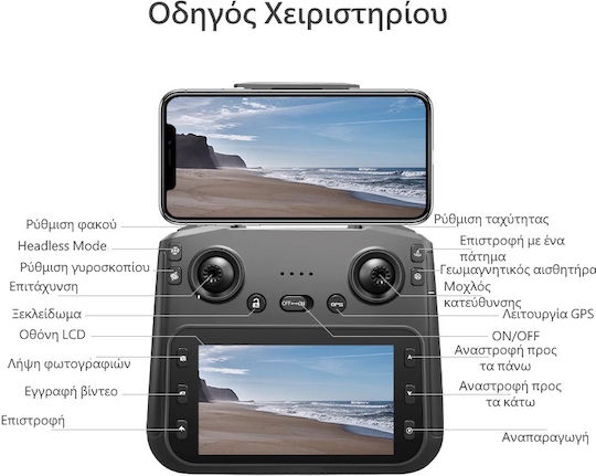 Drayven S-X1 Drone 5G with 4K Camera and Controller White view 3