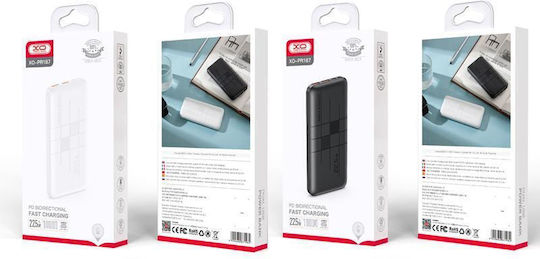 XO PR187 Power Bank 10000mAh 22.5W with 2 USB-A Ports and USB-C Port Power Delivery Black vista 2