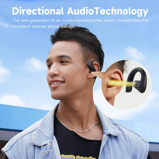 OneOdio OpenRock S In-ear Bluetooth Handsfree Earphones with Sweat Resistance and Charging Case Black vue 3