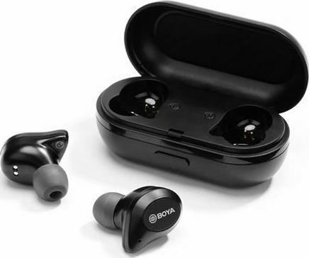 Boya BY-AP1 In-ear Bluetooth Handsfree Earphones with Charging Case Black view 2