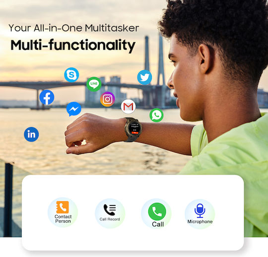 BlackView W50 47mm Smartwatch with Heart Rate Monitor (Gray) view 8