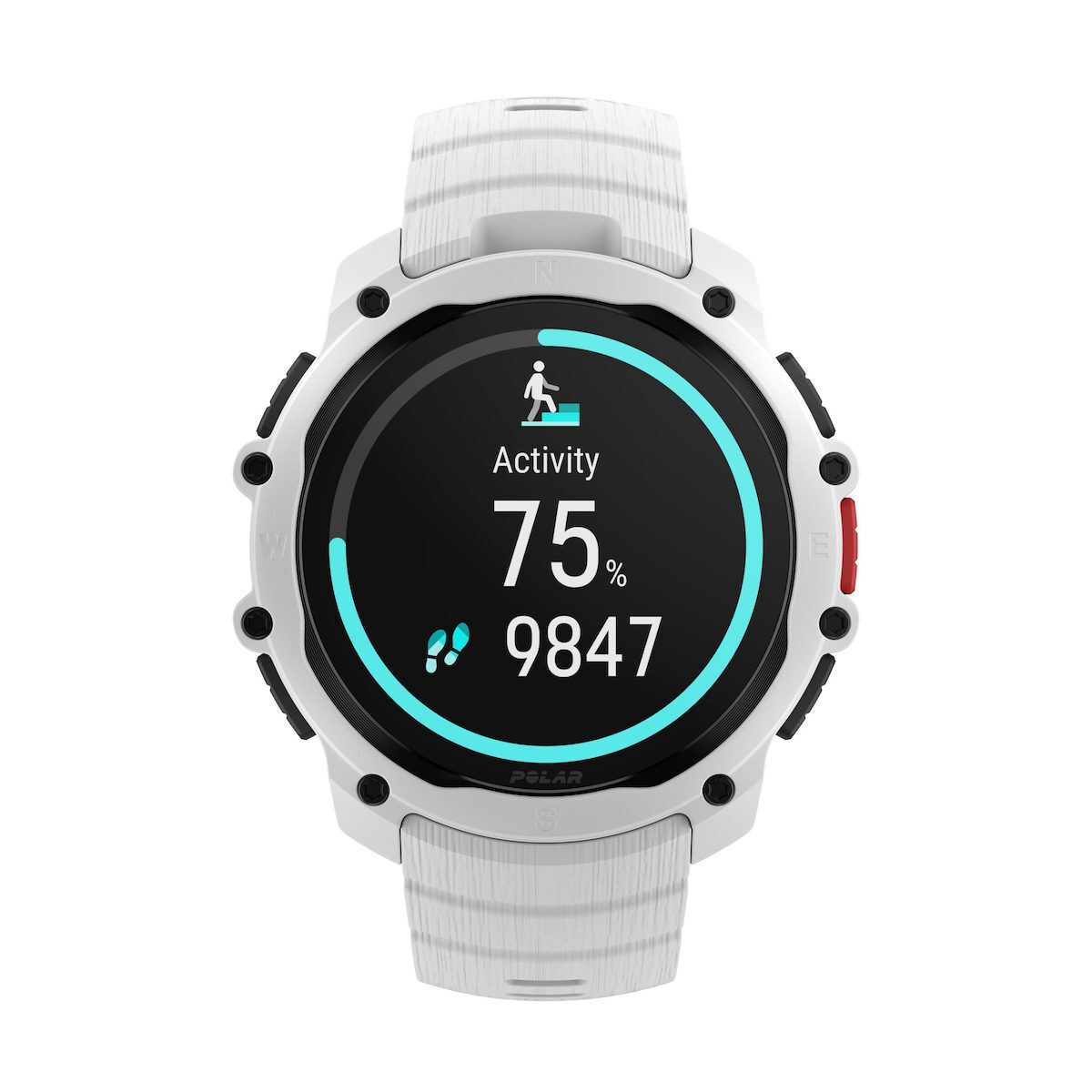Polar Street X 45mm Waterproof Smartwatch with Heart Rate Monitor Snow White view 7