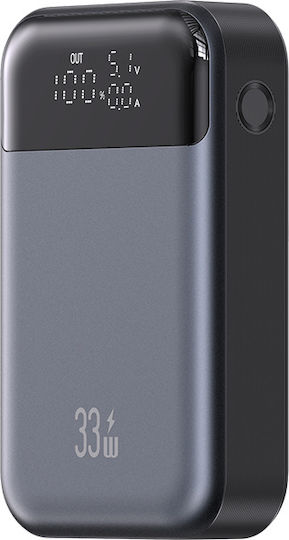 Usams CD221 Power Bank 10000mAh 33W with USB-A Port and USB-C Port Gray view 1