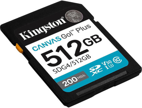 Kingston Canvas Go Plus SDXC 512GB U3 V30 UHS-I 200MB/s With Adapter view 2