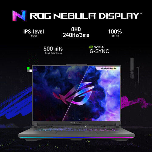 Asus Rog Strix G16 G614JVR-ES96 16" IPS QHD+ (i9-14900HX/32GB/1TB SSD/GeForce RTX 4060/W11 Home) Eclipse Grey (US Keyboard) view 6