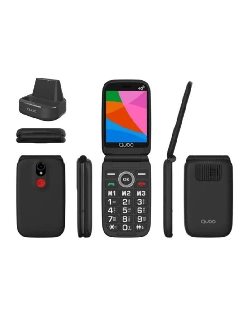 Qubo X-340CB 4G Dual SIM Mobile Phone with Large Buttons Black