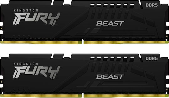 Kingston Fury Beast DDR5 32GB RAM with 2x16GB Modules and Speed 5600 for Desktop KF556C36BBEK2-32 view 2