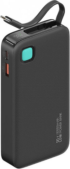 Usams CD224 Power Bank 10000mAh 20W with USB-A Port and USB-C Port Power Delivery Black