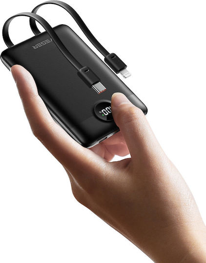 Veger W1170 Power Bank 10000mAh with USB-A Port and USB-C Port Black view 2