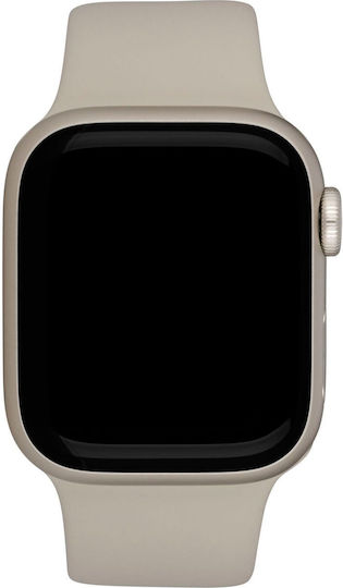 Apple Watch Series 8 Cellular Aluminium 41mm Waterproof with eSIM and Heart Rate Monitor (Starlight with Starlight Sport Band) view 4