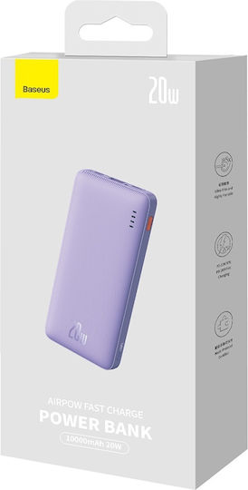 Baseus Airpow Power Bank 10000mAh 20W with USB-A Port and USB-C Port Power Delivery Purple view 3