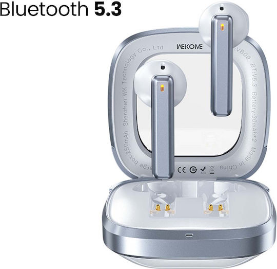 WK VB09 Cyerin Series Earbud Bluetooth Handsfree Earphones with Charging Case White