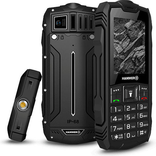 Hammer Rock Dual SIM (32GB) Mobile with Buttons Black view 2
