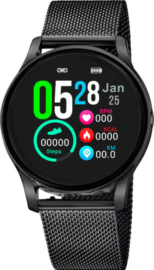 Lotus Watches Aluminium 40mm Smartwatch with Heart Rate Monitor (Black)