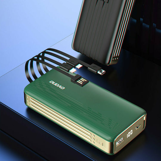 Dudao K4Pro Buit-in 4 IN1 Power Bank 20000mAh with USB-C Port Green vista 2