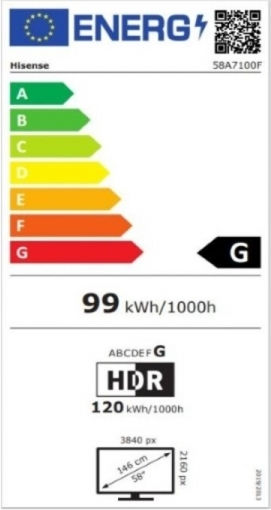 Hisense Smart Television 58" 4K UHD LED 58A7100F HDR (2020) view 8