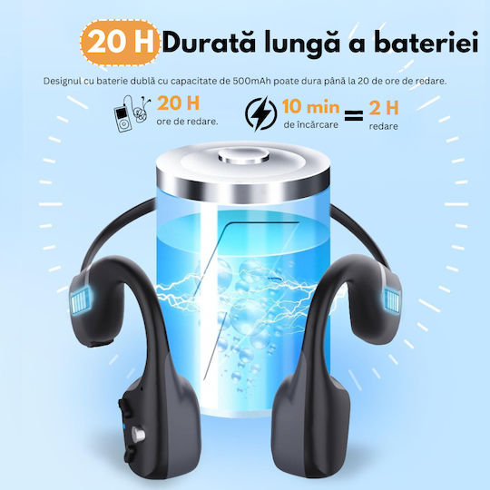 Wireless Bluetooth Audio Earbuds Sport Visionhub Bone Conduction Waterproof RGB Light Microphone Ultra Lightweight 34g 500mAh Battery 15 Hours Suitable For Sports vue 9
