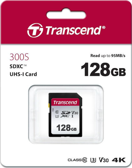 Transcend 300s SDXC 128GB Class 10 U3 V30 A1 UHS-I view 2