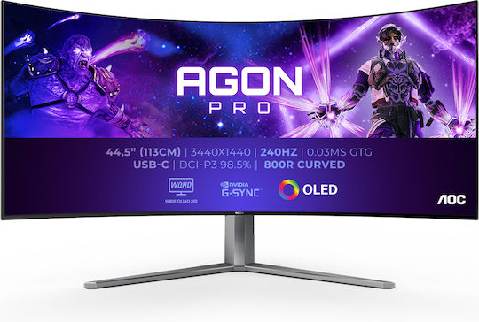 AOC AGON Pro AG456UCZD Ultrawide OLED Curved Gaming Monitor 44.5" QHD 3440x1440 240Hz with Response Time 0.03ms GTG view 5