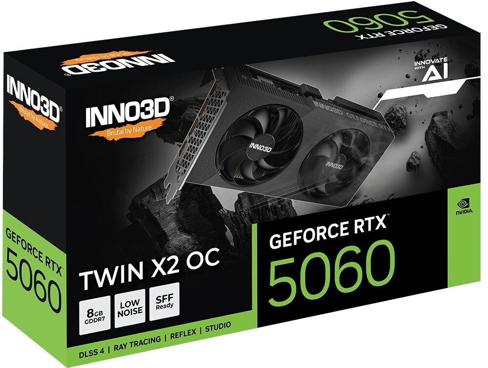 Inno 3D GeForce RTX 5060 8GB GDDR7 Twin X2 OC V2 Graphics Card N50602-08D7X-195071N view 3