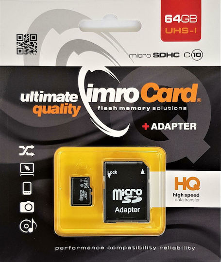 IMRO microSDXC 64GB U3 UHS-I with Adapter