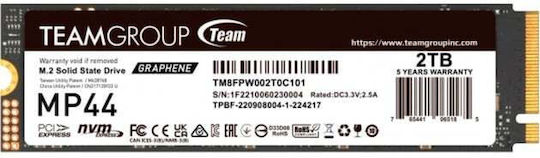TeamGroup MP44 Graphene SSD 2TB M.2 Type with PCI Express 4.0 Connection PS5 Compatible TM8FPW002T0C101