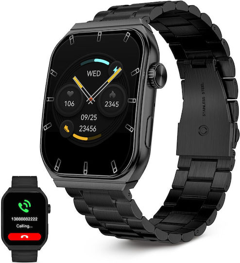 Ksix Olympo Smartwatch with Heart Rate Monitor (Black)