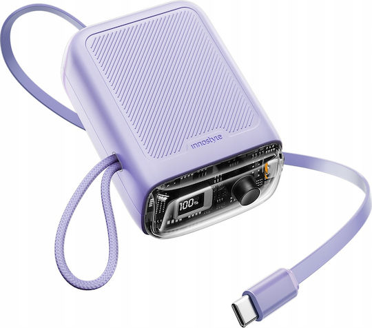 Innostyle Power Bank 10000mAh 33W with 2 USB-C Ports Purple view 4
