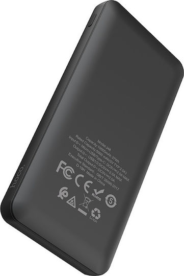 Hoco J48 Nimble Power Bank 10000mAh with 2 USB-A Ports Black view 4