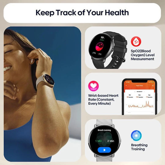Zeblaze GTR 3 Pro Smartwatch with Heart Rate Monitor (Black) view 5