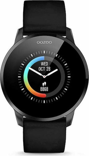 Oozoo Q00115 Stainless Steel 43mm Smartwatch with Heart Rate Monitor (Black) view 1