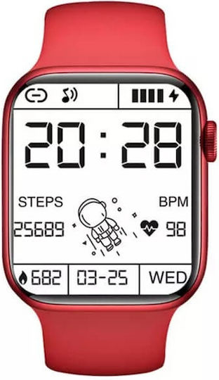i14 Pro Smartwatch with Heart Rate Monitor (Red) view 2