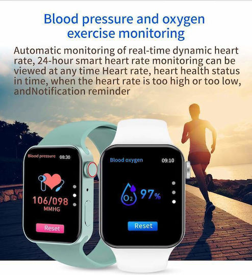 T100 Plus Smartwatch with Heart Rate Monitor (Silver) view 3