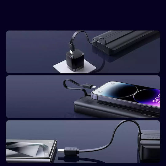 Joyroom JR-PBF19 Power Bank 10000mAh 22.5W with USB-A Port and USB-C Port Power Delivery Black view 6